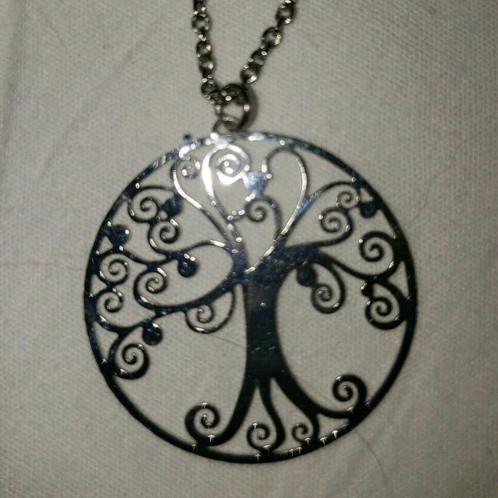 Silvertone Tree Of Life Necklace